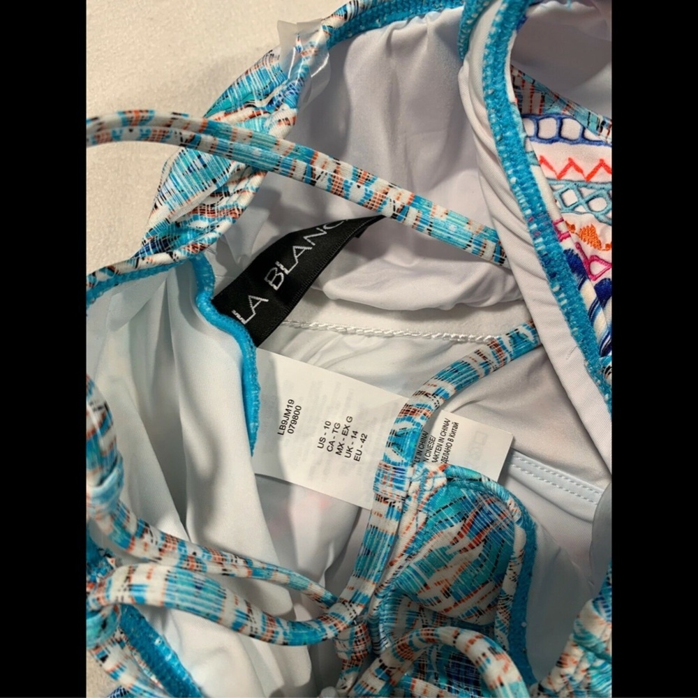 NEW $125 La Blanca Swimwear Milano Plunge One-Piece Swimsuit‎ [SZ 10 ] - Picture 8 of 8